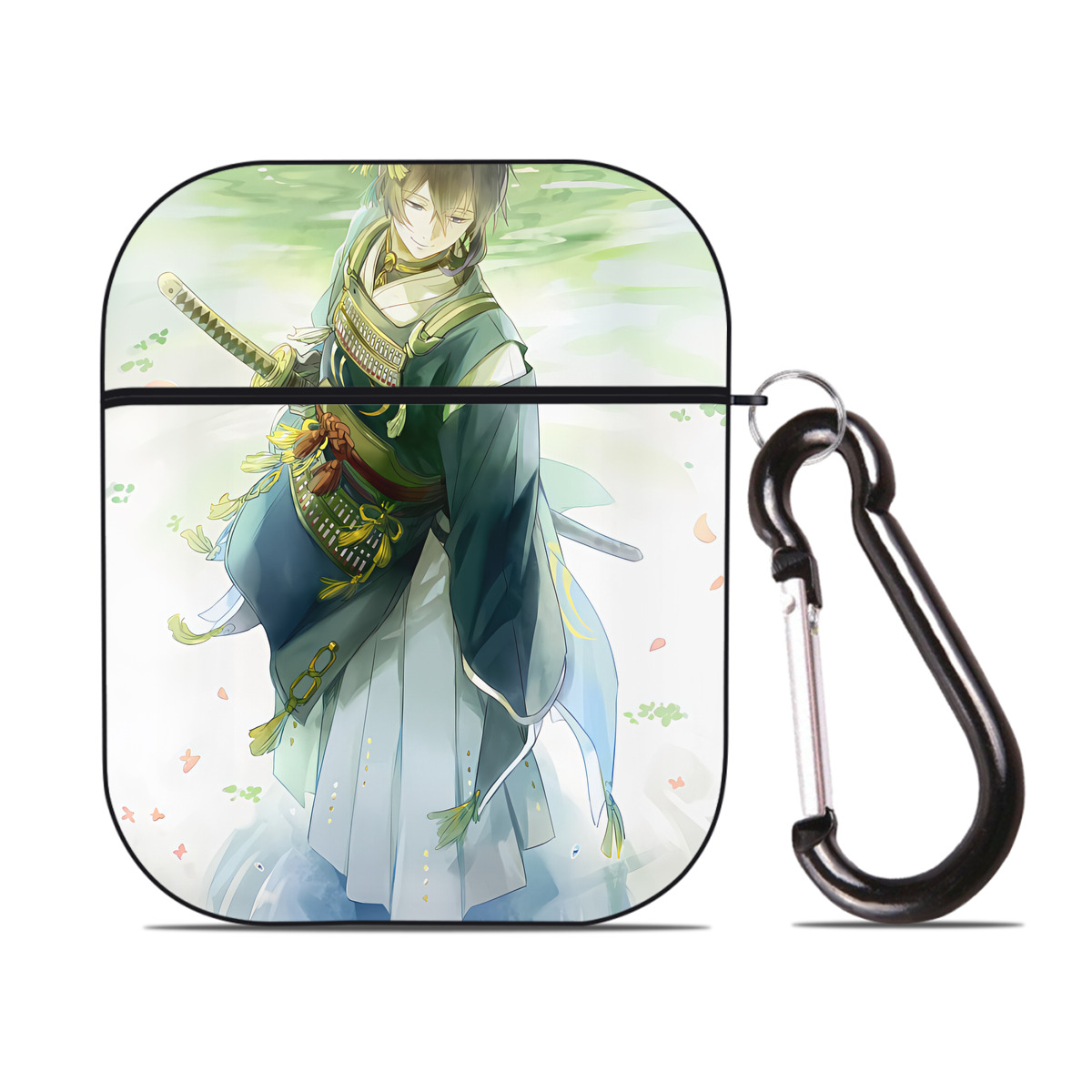 （画像用） 刀剣乱舞 Touken Ranbu AirPods 第2世代保護ケース ハードシェル ブラック 耐衝撃・防指紋・カラビナ付き
