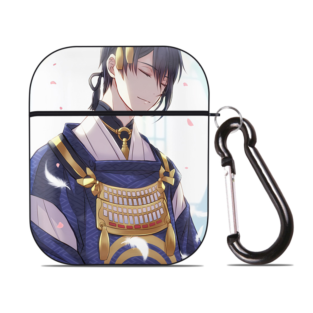 （画像用） 刀剣乱舞 Touken Ranbu AirPods 第2世代保護ケース ハードシェル ブラック 耐衝撃・防指紋・カラビナ付き