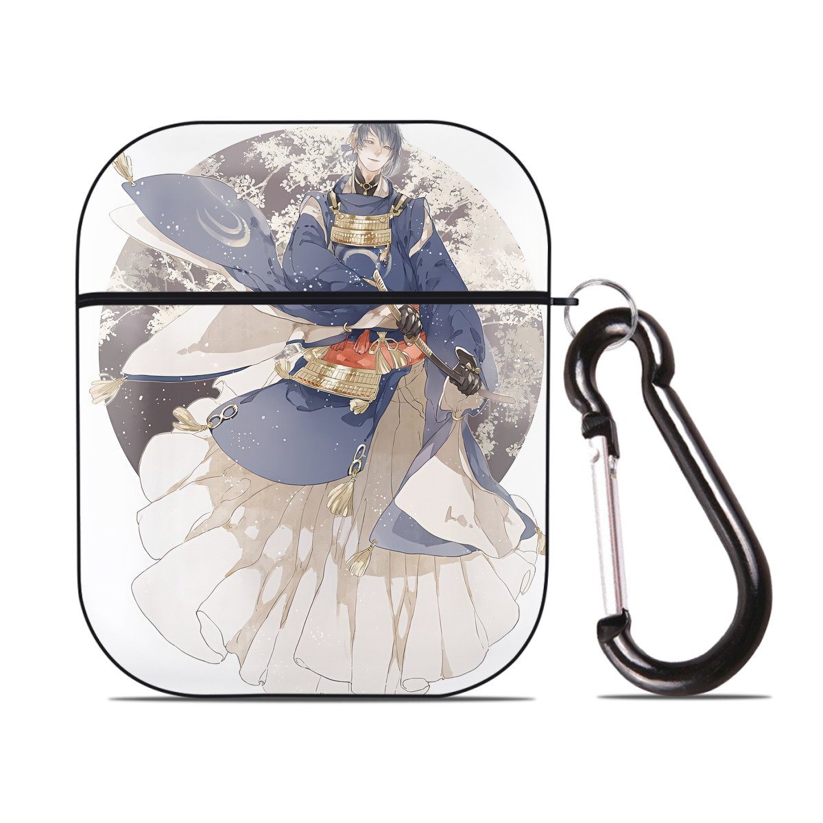 （画像用） 刀剣乱舞 Touken Ranbu AirPods 第2世代保護ケース ハードシェル ブラック 耐衝撃・防指紋・カラビナ付き