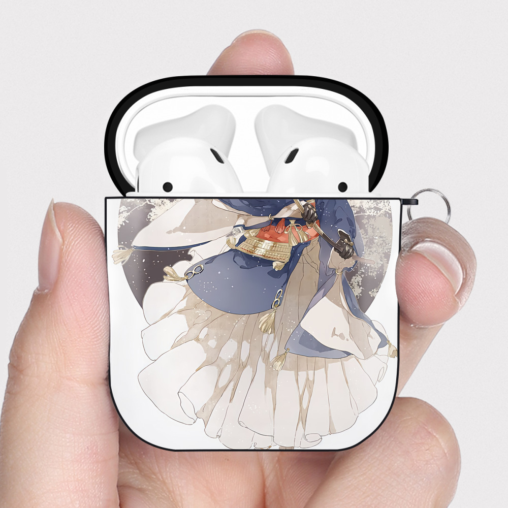 （画像用） 刀剣乱舞 Touken Ranbu AirPods 第2世代保護ケース ハードシェル ブラック 耐衝撃・防指紋・カラビナ付き