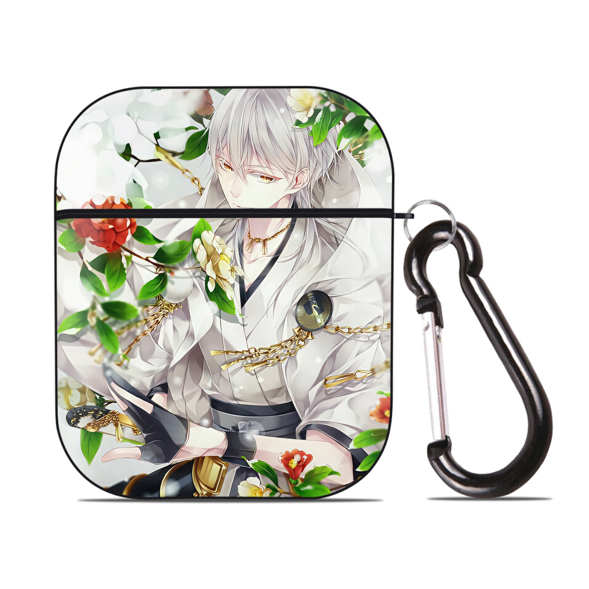 （画像用） 刀剣乱舞 Touken Ranbu AirPods 第2世代保護ケース ハードシェル ブラック 耐衝撃・防指紋・カラビナ付き