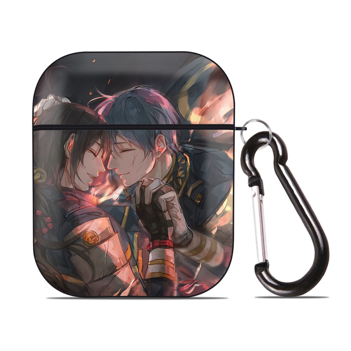 （画像用） 刀剣乱舞 Touken Ranbu AirPods 第2世代保護ケース ハードシェル ブラック 耐衝撃・防指紋・カラビナ付き