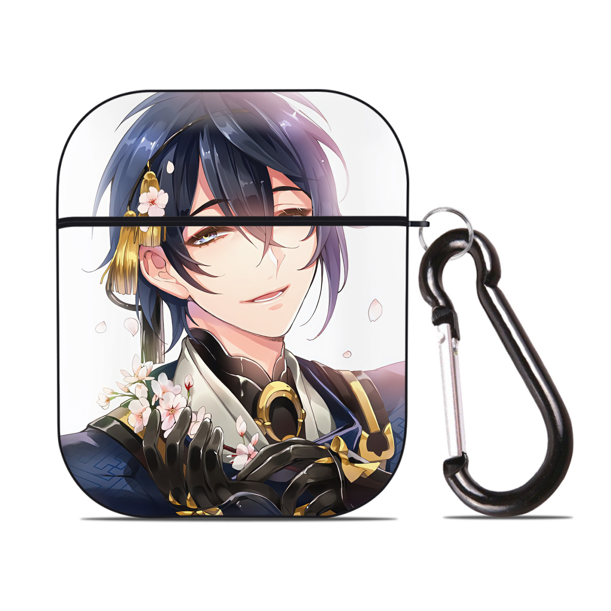 （画像用） 刀剣乱舞 Touken Ranbu AirPods 第2世代保護ケース ハードシェル ブラック 耐衝撃・防指紋・カラビナ付き