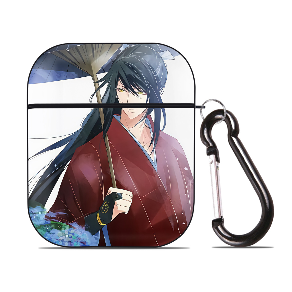 （画像用） 刀剣乱舞 Touken Ranbu AirPods 第2世代保護ケース ハードシェル ブラック 耐衝撃・防指紋・カラビナ付き
