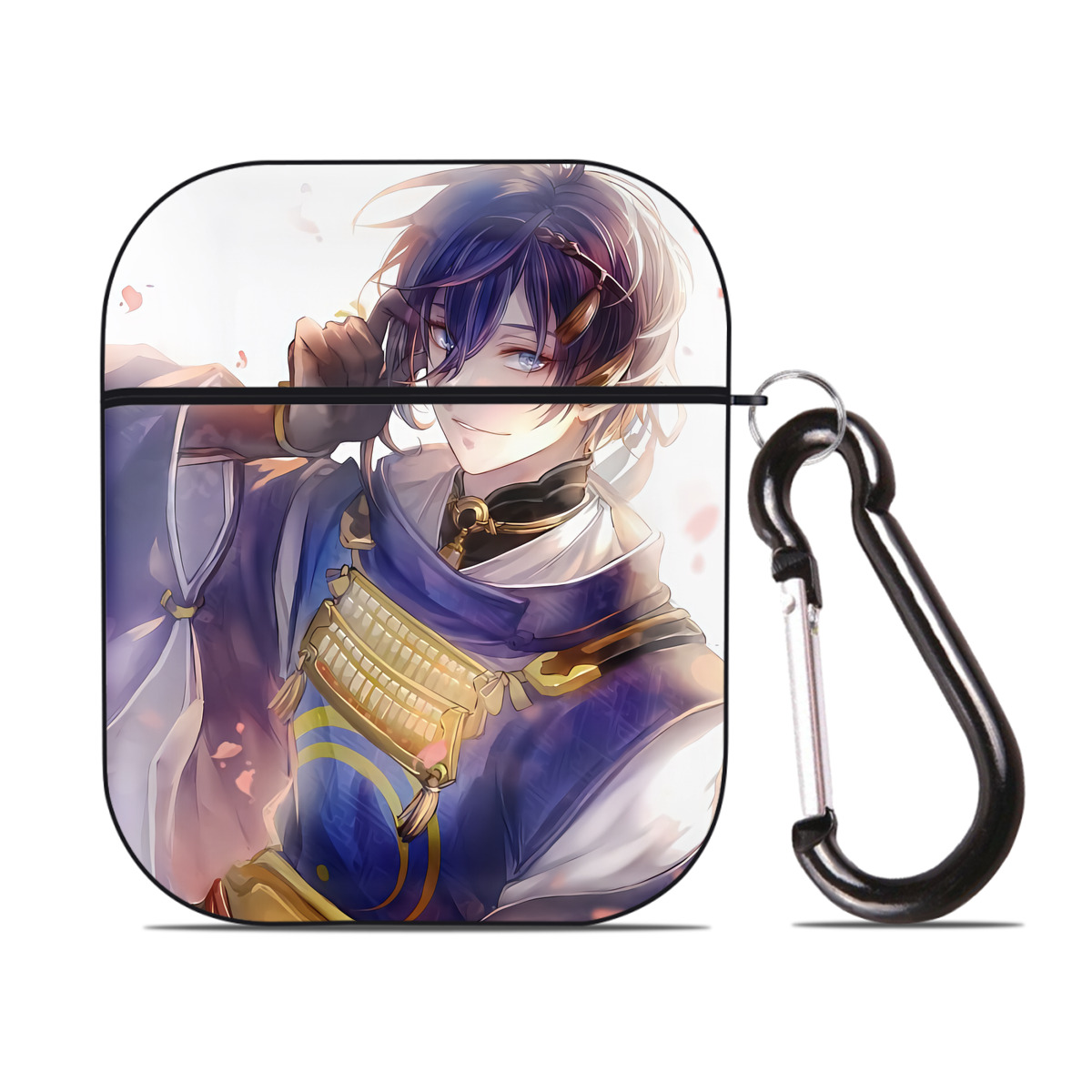 （画像用） 刀剣乱舞 Touken Ranbu AirPods 第2世代保護ケース ハードシェル ブラック 耐衝撃・防指紋・カラビナ付き