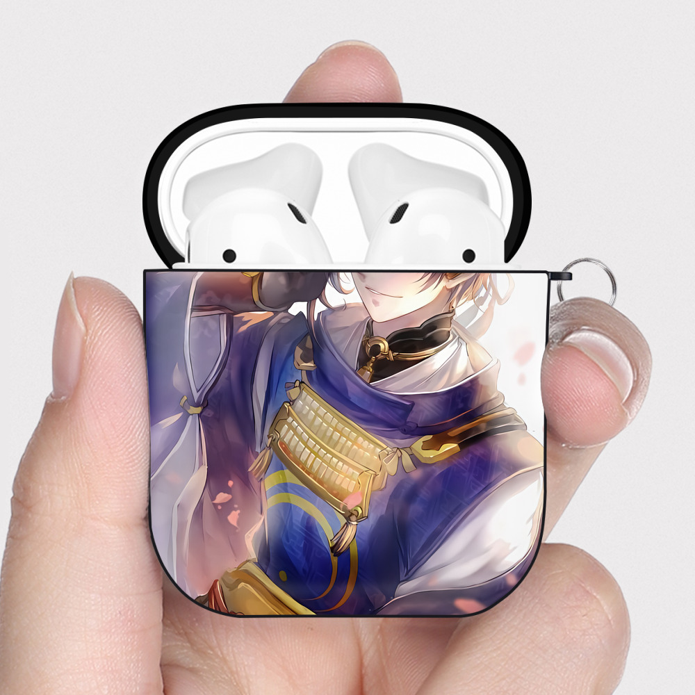 （画像用） 刀剣乱舞 Touken Ranbu AirPods 第2世代保護ケース ハードシェル ブラック 耐衝撃・防指紋・カラビナ付き