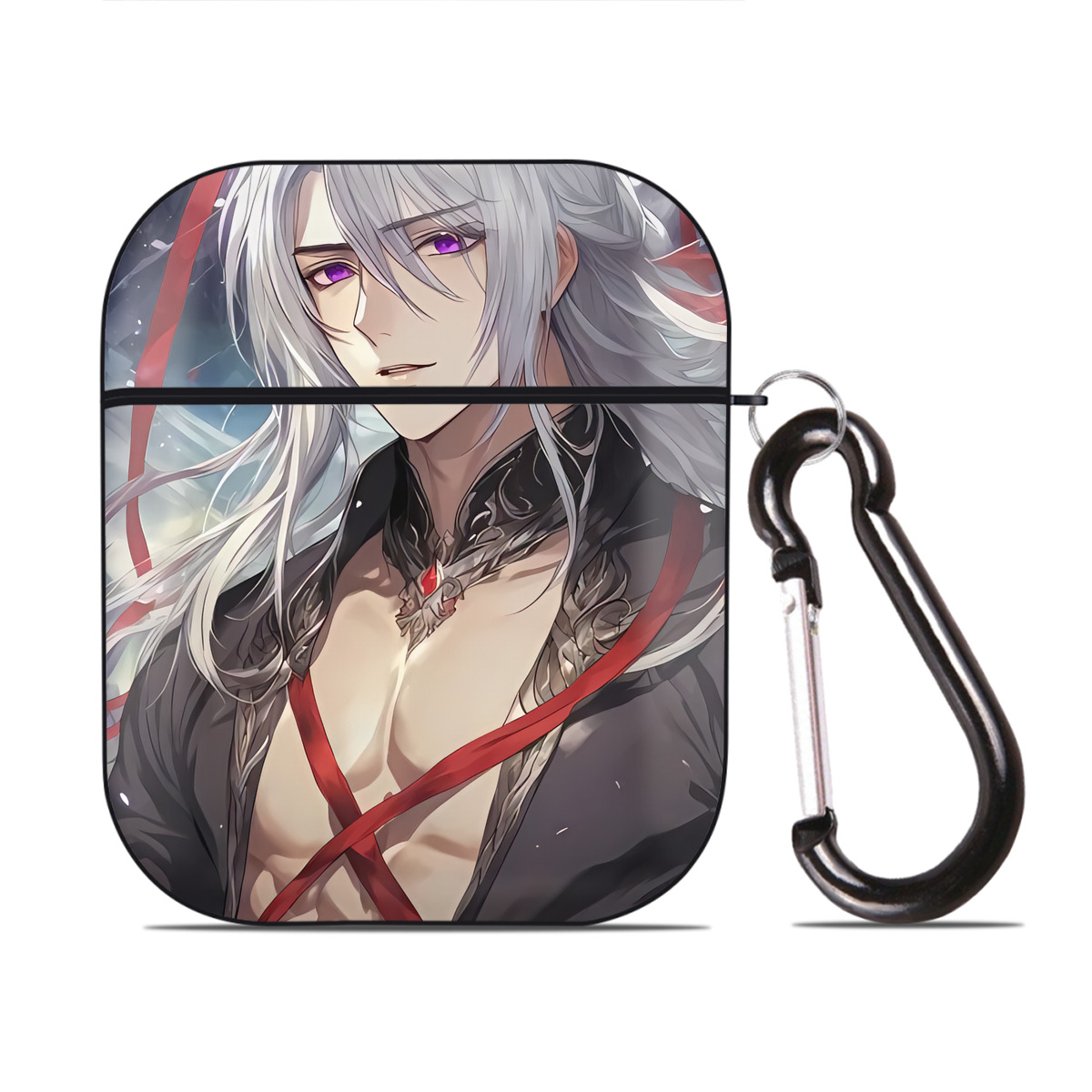 （画像用） 刀剣乱舞 Touken Ranbu AirPods 第2世代保護ケース ハードシェル ブラック 耐衝撃・防指紋・カラビナ付き