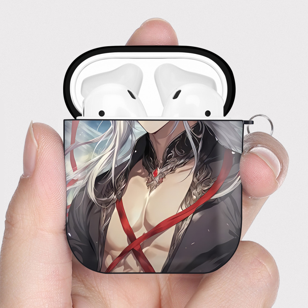 （画像用） 刀剣乱舞 Touken Ranbu AirPods 第2世代保護ケース ハードシェル ブラック 耐衝撃・防指紋・カラビナ付き