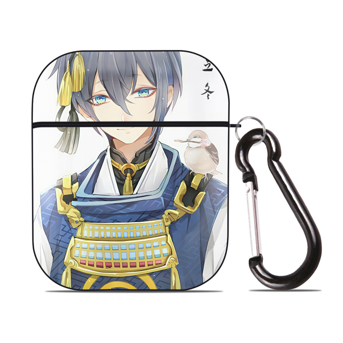 （画像用） 刀剣乱舞 Touken Ranbu AirPods 第2世代保護ケース ハードシェル ブラック 耐衝撃・防指紋・カラビナ付き