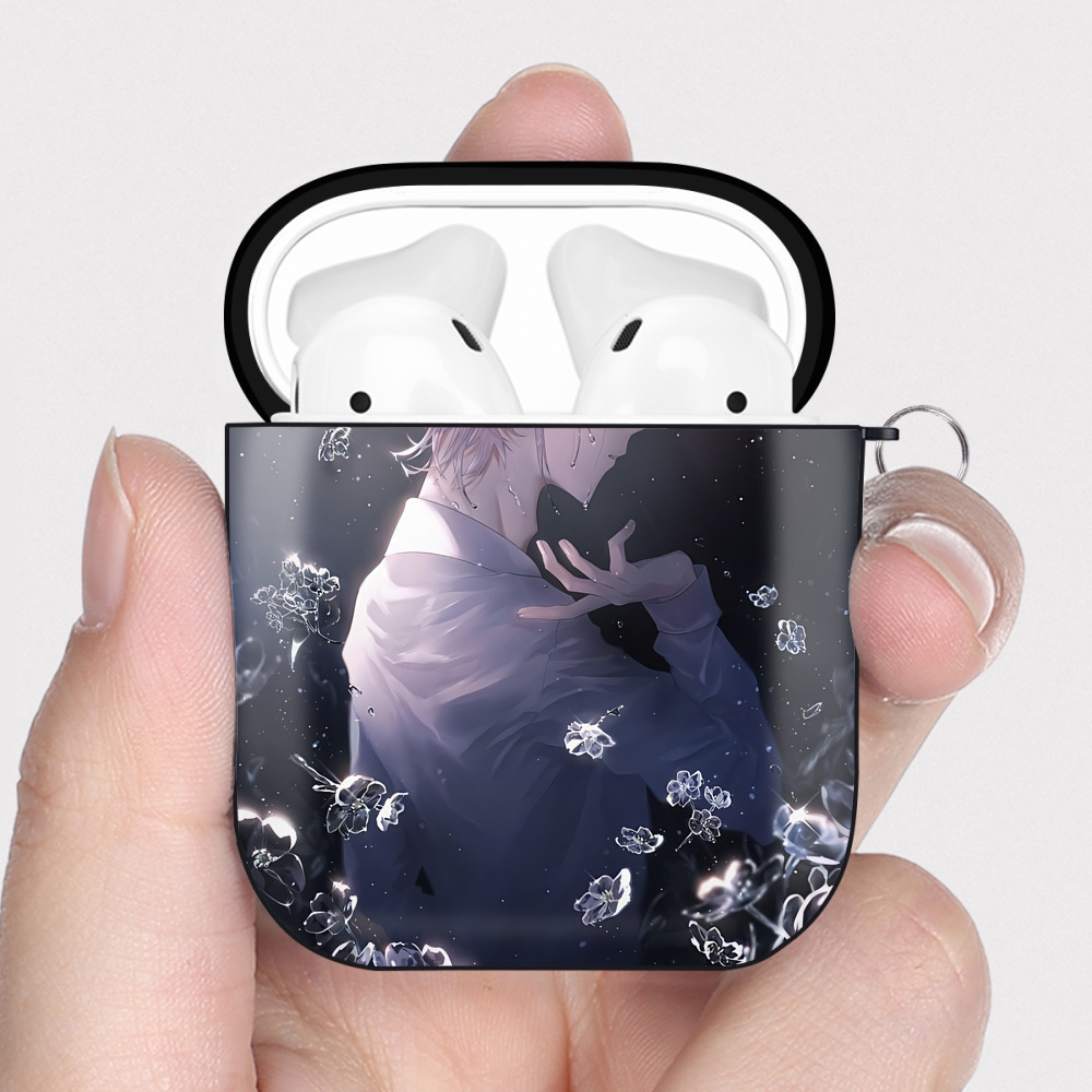（画像用） 刀剣乱舞 Touken Ranbu AirPods 第2世代保護ケース ハードシェル ブラック 耐衝撃・防指紋・カラビナ付き