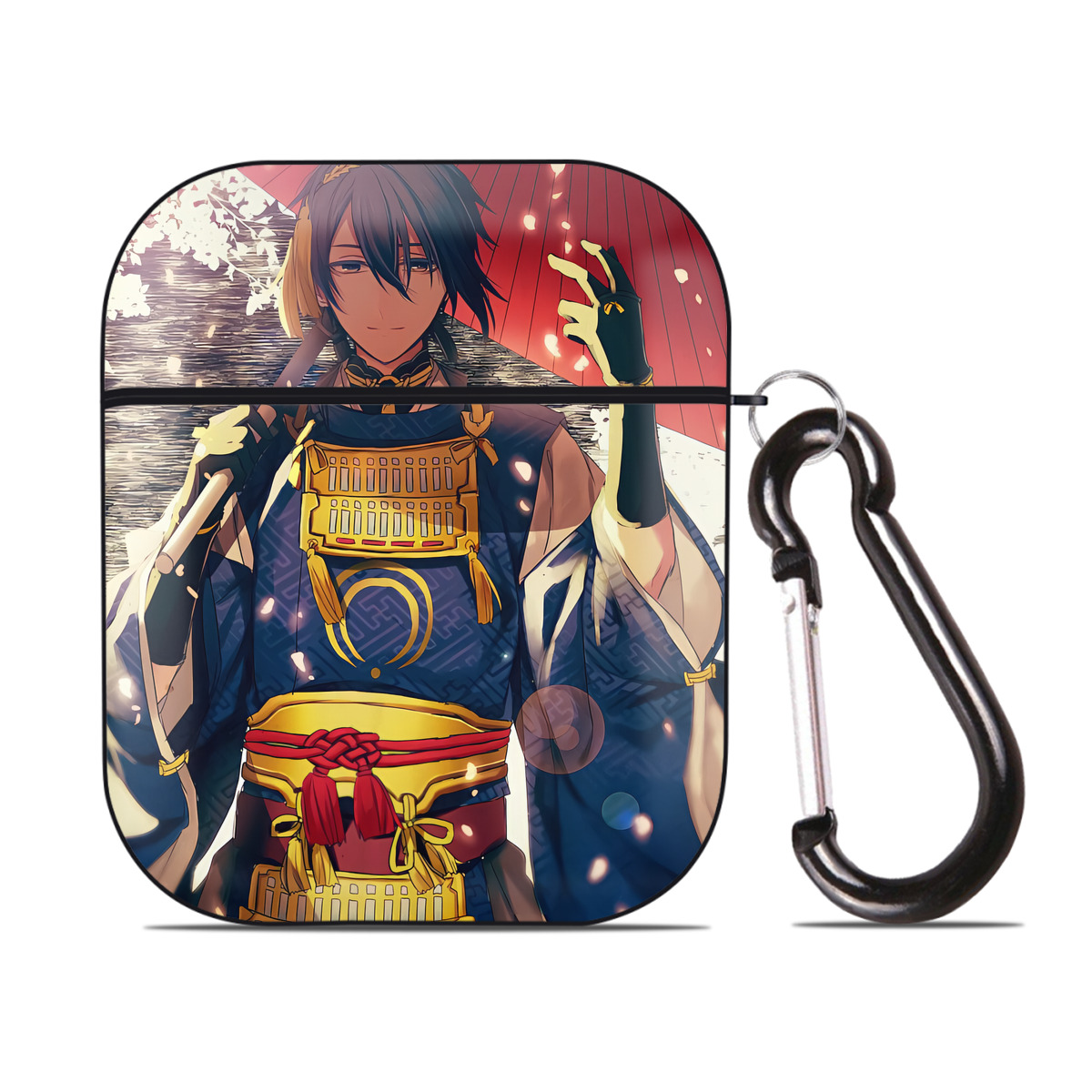 （画像用） 刀剣乱舞 Touken Ranbu AirPods 第2世代保護ケース ハードシェル ブラック 耐衝撃・防指紋・カラビナ付き