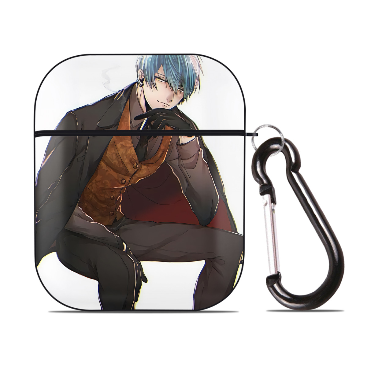 （画像用） 刀剣乱舞 Touken Ranbu AirPods 第2世代保護ケース ハードシェル ブラック 耐衝撃・防指紋・カラビナ付き