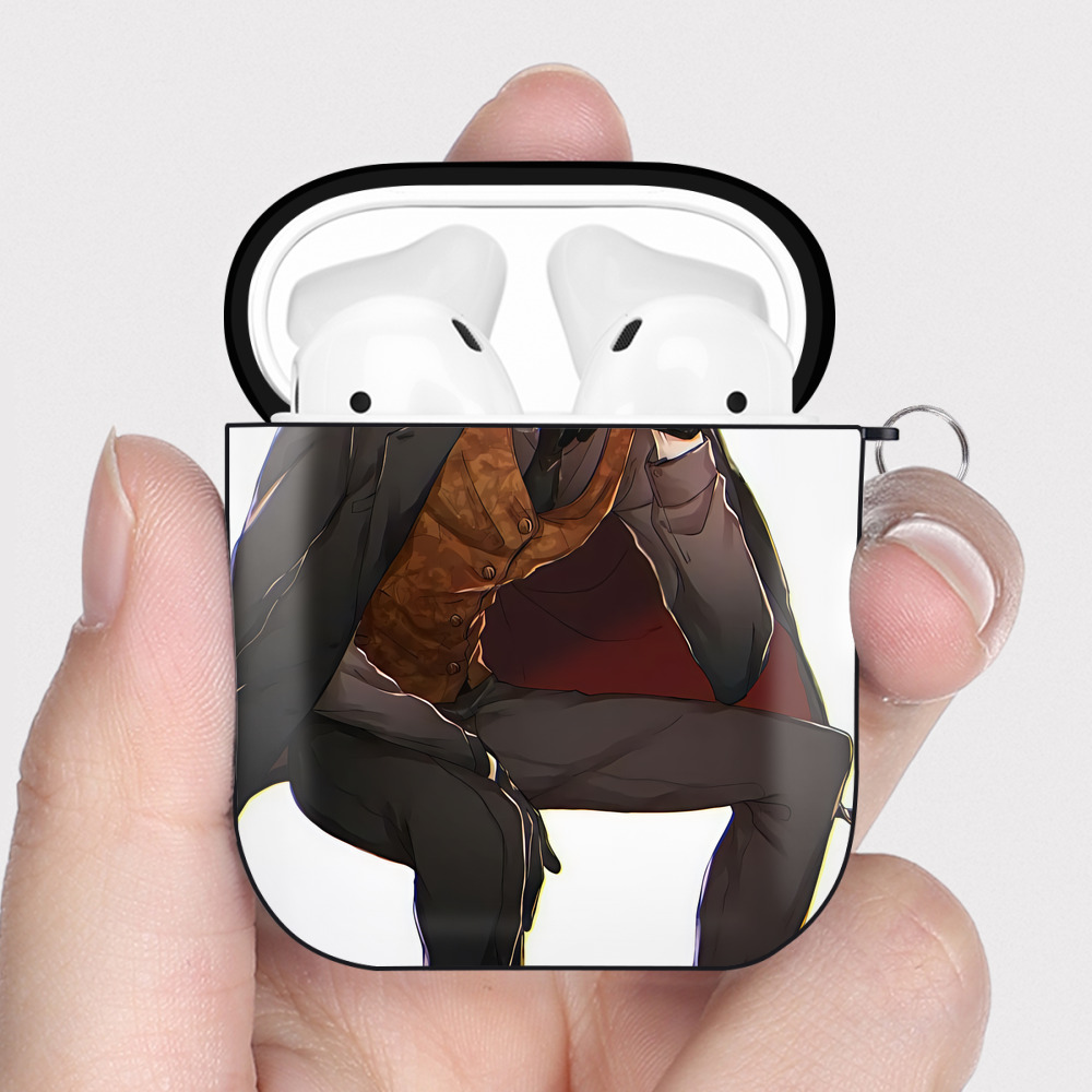 （画像用） 刀剣乱舞 Touken Ranbu AirPods 第2世代保護ケース ハードシェル ブラック 耐衝撃・防指紋・カラビナ付き