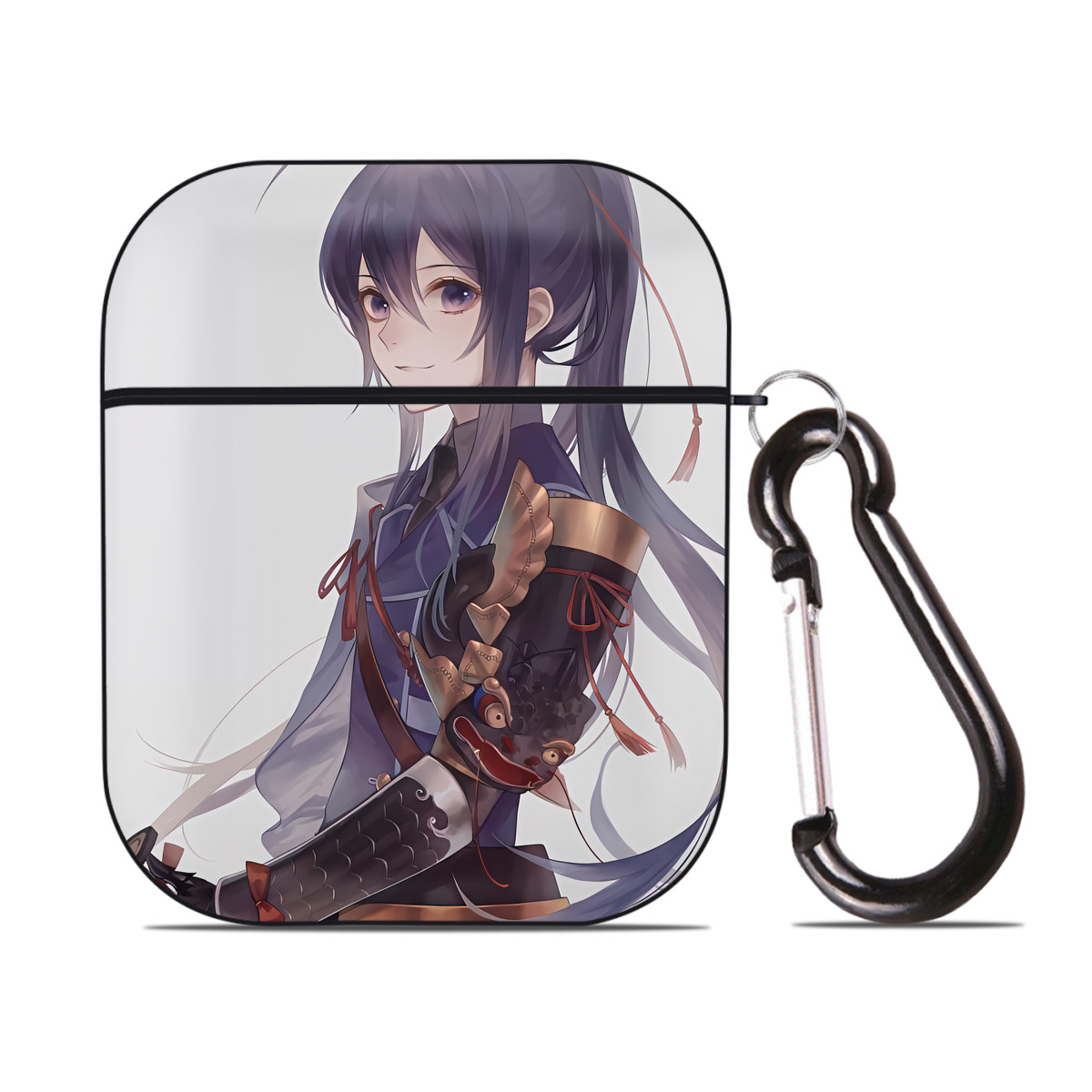 （画像用） 刀剣乱舞 Touken Ranbu AirPods 第2世代保護ケース ハードシェル ブラック 耐衝撃・防指紋・カラビナ付き