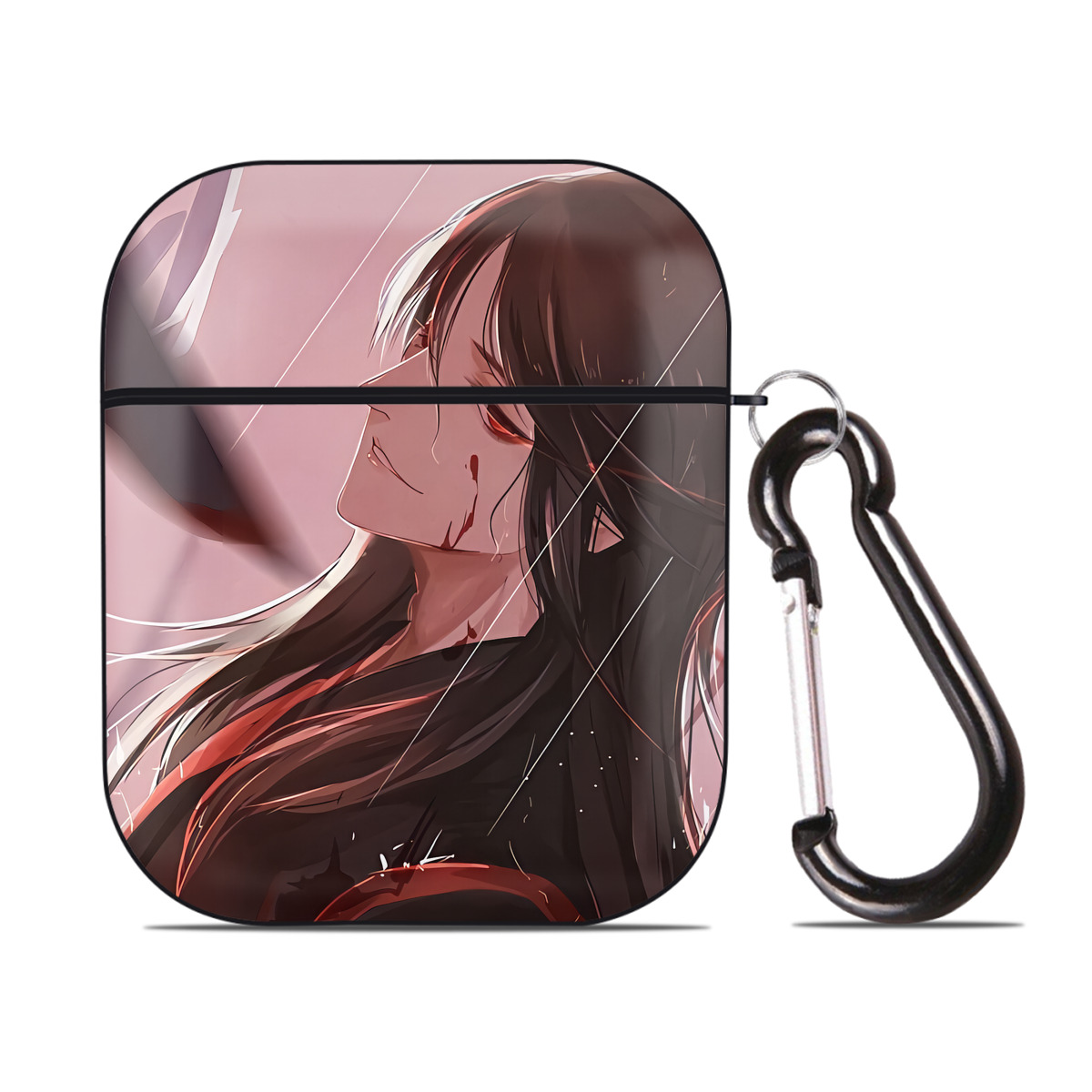 （画像用） 刀剣乱舞 Touken Ranbu AirPods 第2世代保護ケース ハードシェル ブラック 耐衝撃・防指紋・カラビナ付き
