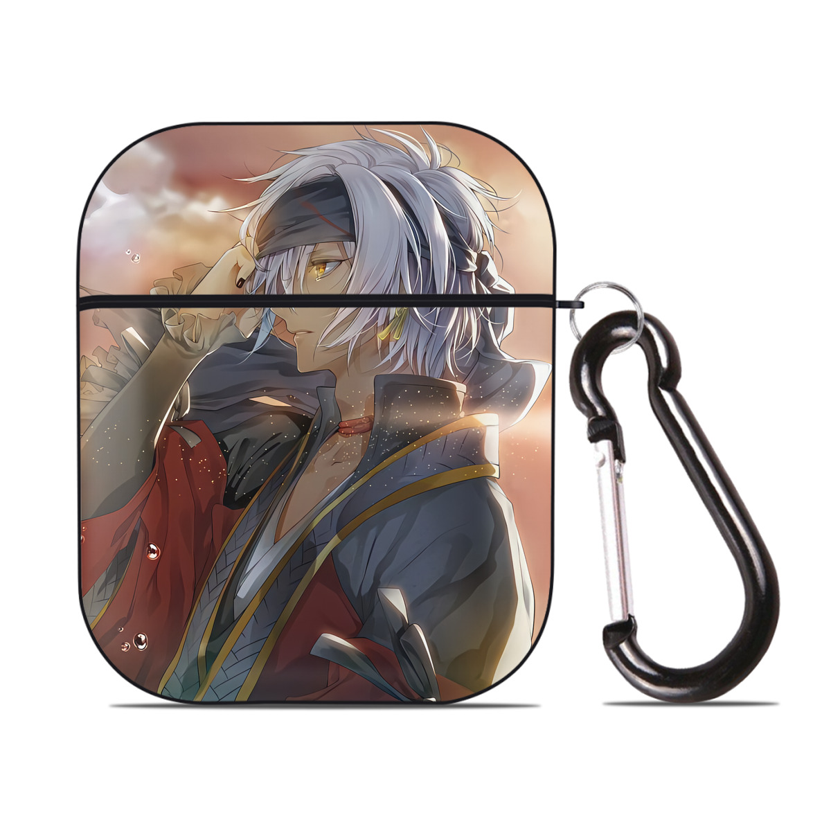 （画像用） 刀剣乱舞 Touken Ranbu AirPods 第2世代保護ケース ハードシェル ブラック 耐衝撃・防指紋・カラビナ付き