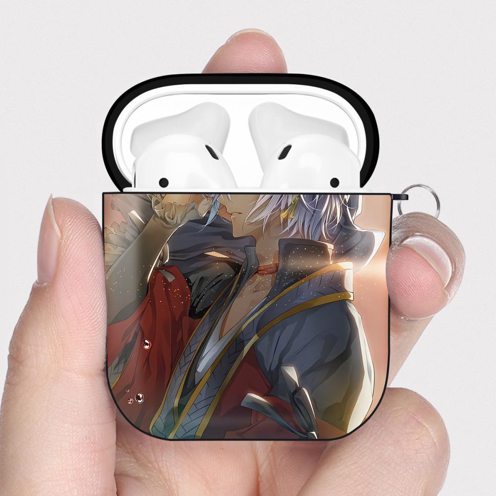 （画像用） 刀剣乱舞 Touken Ranbu AirPods 第2世代保護ケース ハードシェル ブラック 耐衝撃・防指紋・カラビナ付き