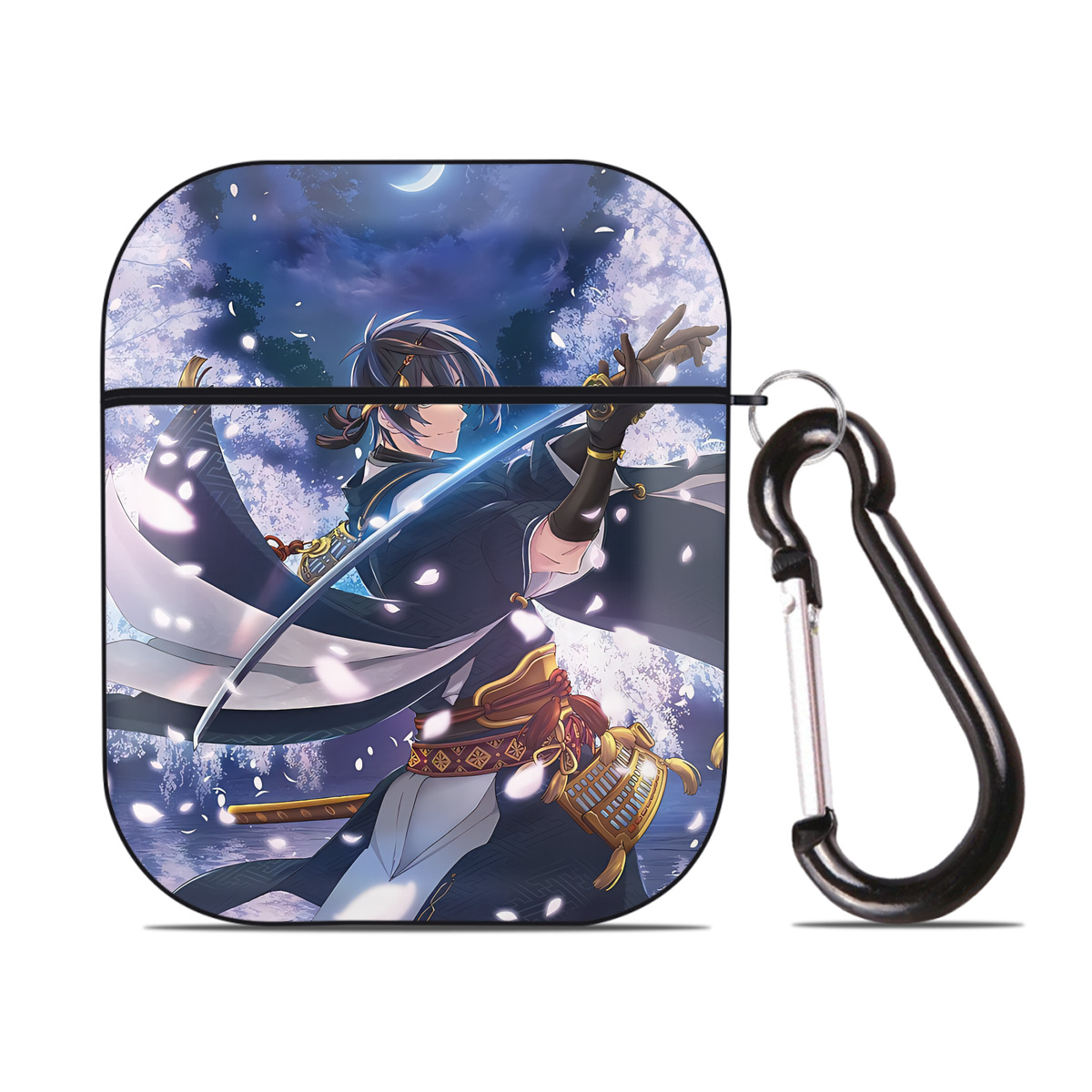 （画像用） 刀剣乱舞 Touken Ranbu AirPods 第2世代保護ケース ハードシェル ブラック 耐衝撃・防指紋・カラビナ付き