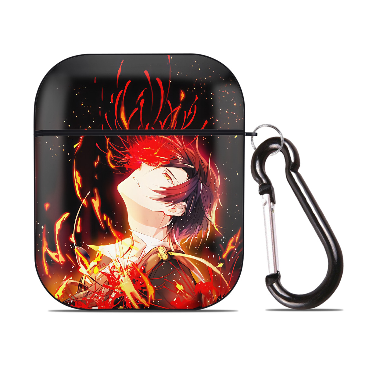 （画像用） 刀剣乱舞 Touken Ranbu AirPods 第2世代保護ケース ハードシェル ブラック 耐衝撃・防指紋・カラビナ付き