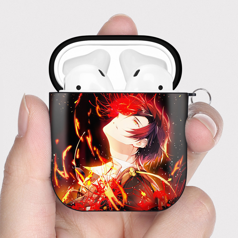 （画像用） 刀剣乱舞 Touken Ranbu AirPods 第2世代保護ケース ハードシェル ブラック 耐衝撃・防指紋・カラビナ付き