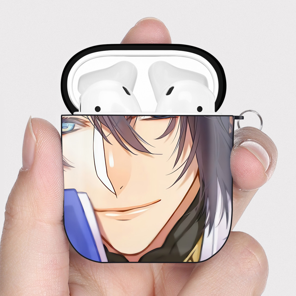 刀剣乱舞 Touken Ranbu AirPods 第2世代保護ケース ハードシェル ブラック 耐衝撃・防指紋・カラビナ付き
