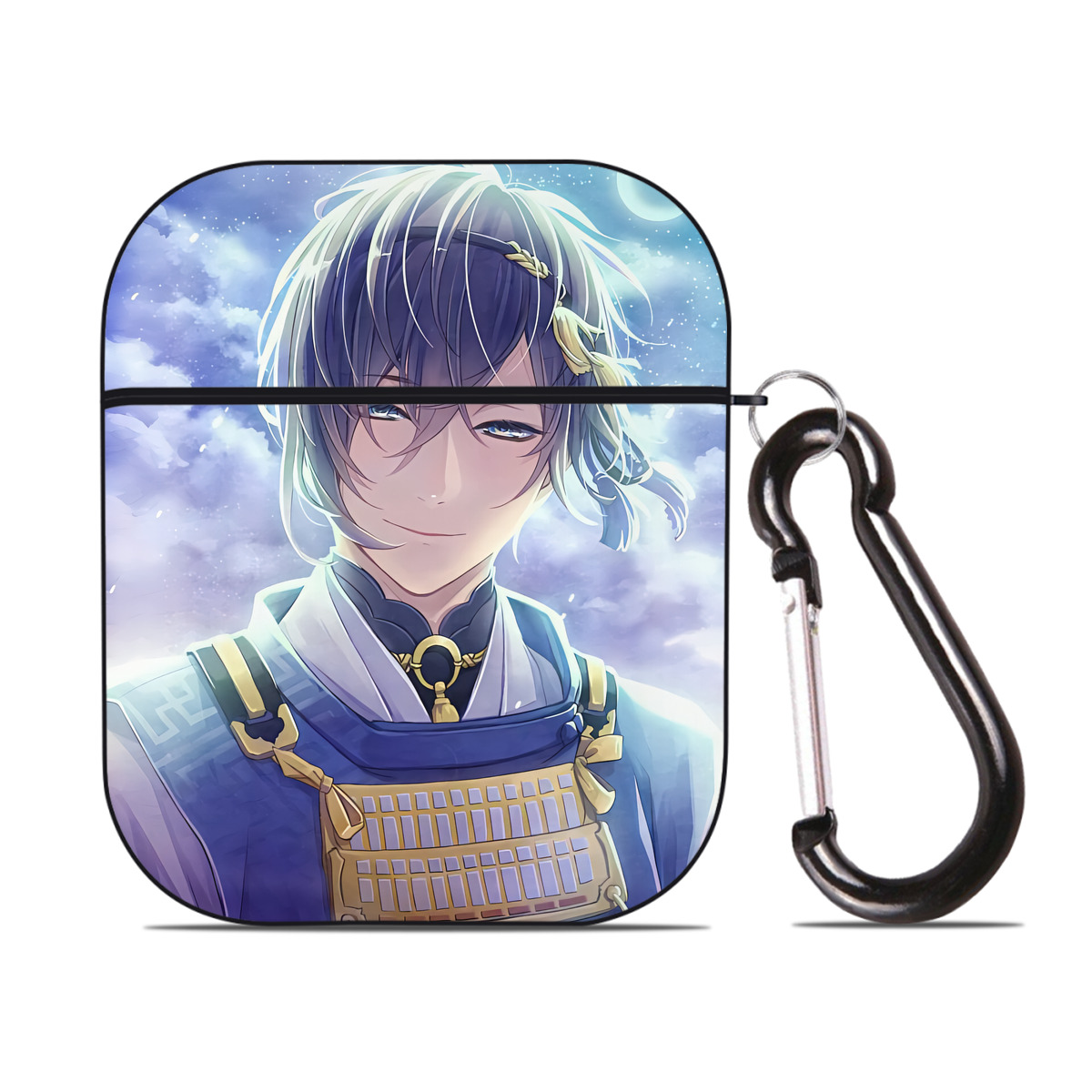 （画像用） 刀剣乱舞 Touken Ranbu AirPods 第2世代保護ケース ハードシェル ブラック 耐衝撃・防指紋・カラビナ付き