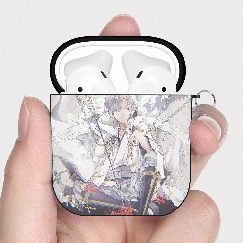（画像用） 刀剣乱舞 Touken Ranbu AirPods 第2世代保護ケース ハードシェル ブラック 耐衝撃・防指紋・カラビナ付き
