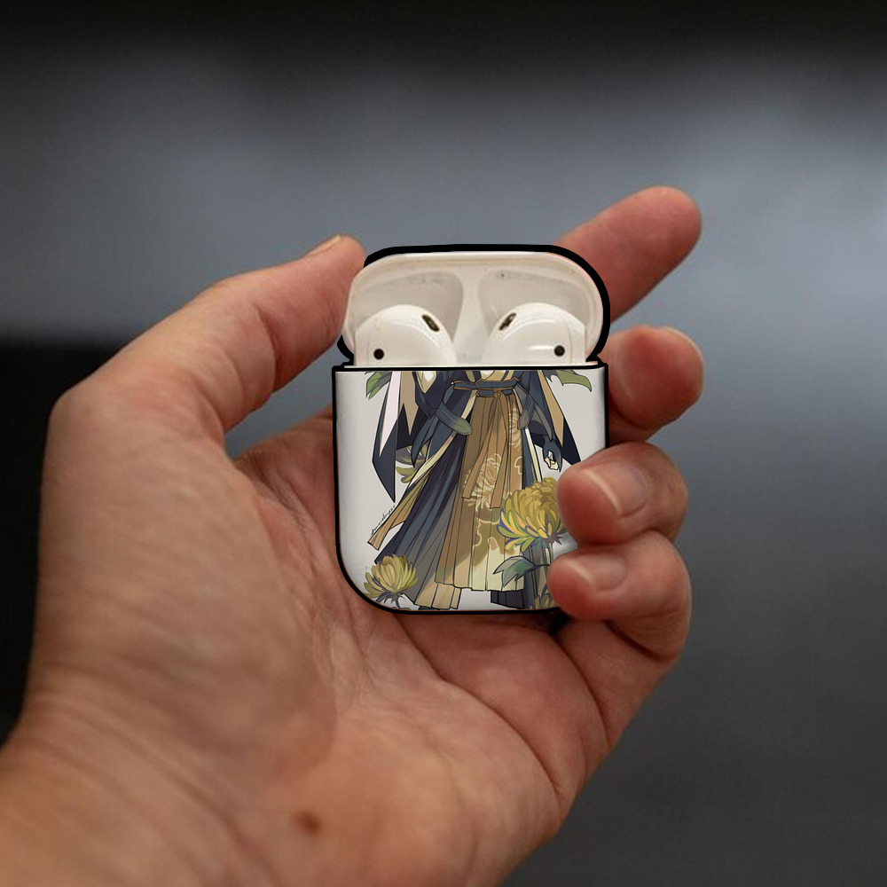 刀剣乱舞 Touken Ranbu AirPods 第2世代保護ケース ハードシェル ブラック 耐衝撃・防指紋・カラビナ付き