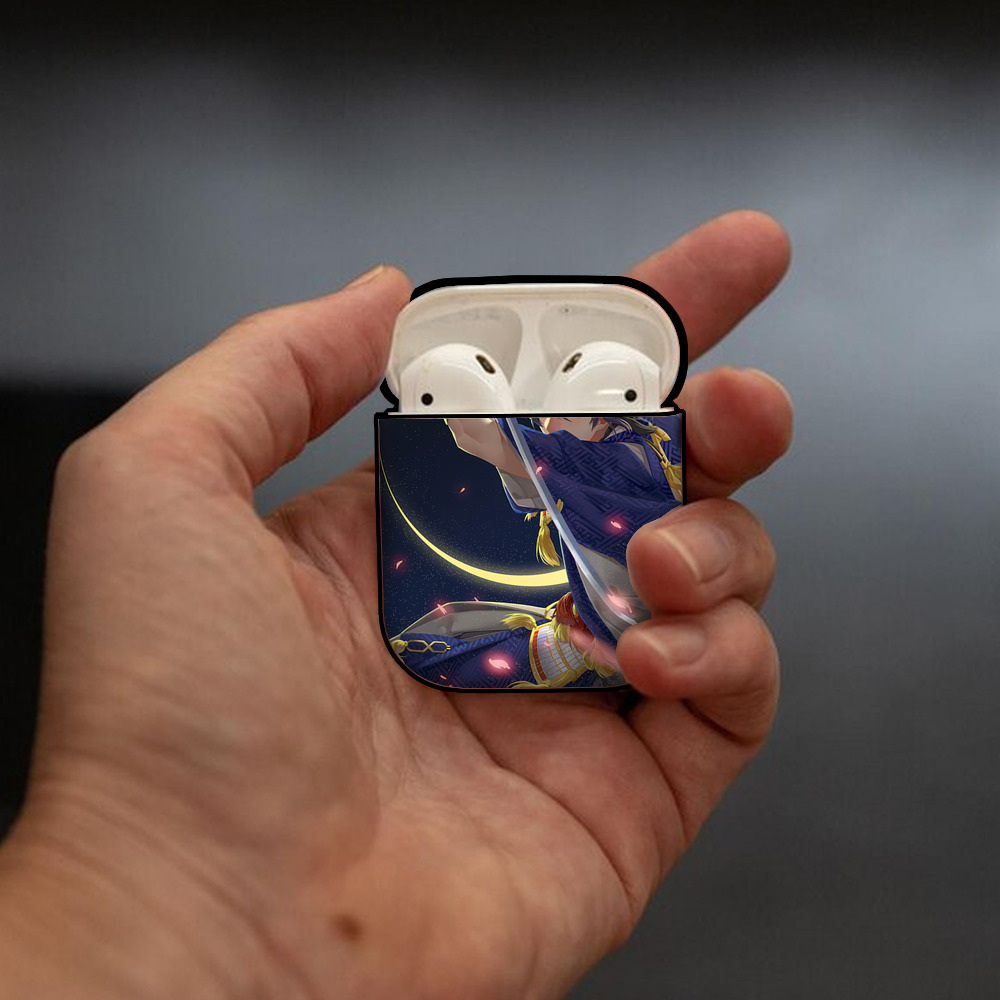 刀剣乱舞 Touken Ranbu AirPods 第2世代保護ケース ハードシェル ブラック 耐衝撃・防指紋・カラビナ付き
