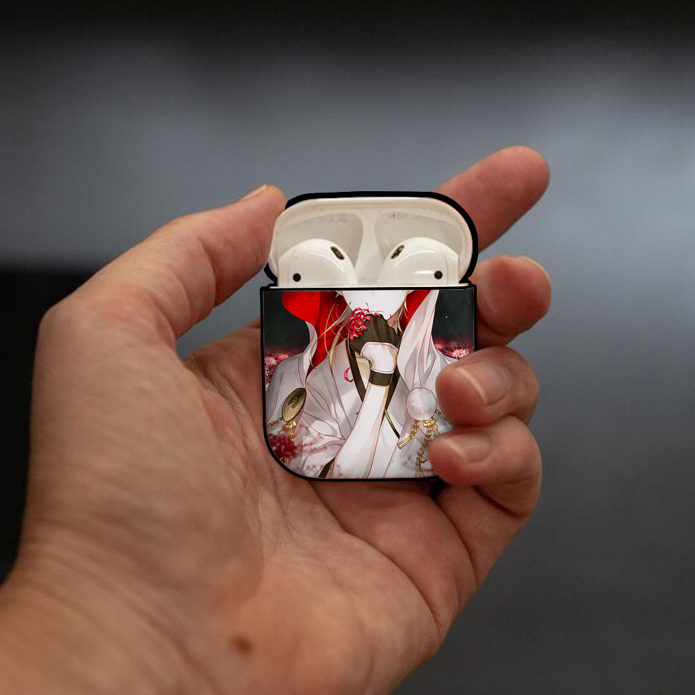 刀剣乱舞 Touken Ranbu AirPods 第2世代保護ケース ハードシェル ブラック 耐衝撃・防指紋・カラビナ付き
