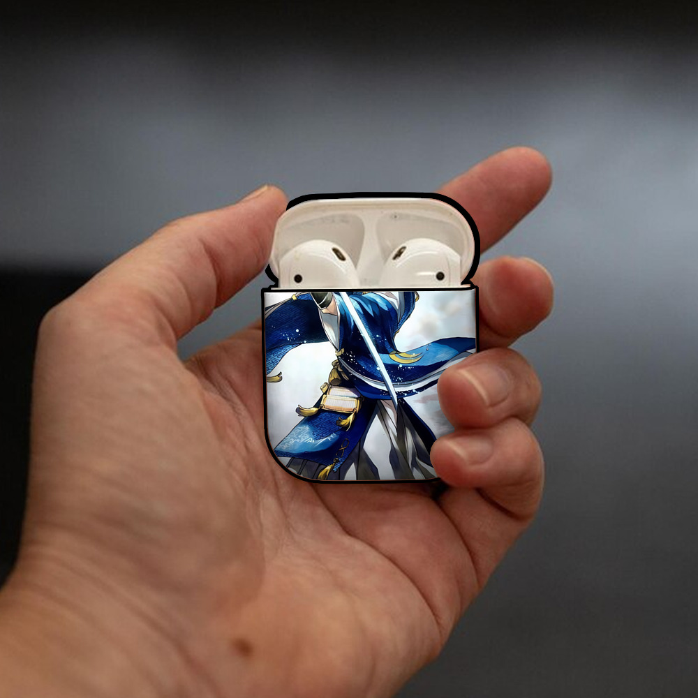 刀剣乱舞 Touken Ranbu AirPods 第2世代保護ケース ハードシェル ブラック 耐衝撃・防指紋・カラビナ付き