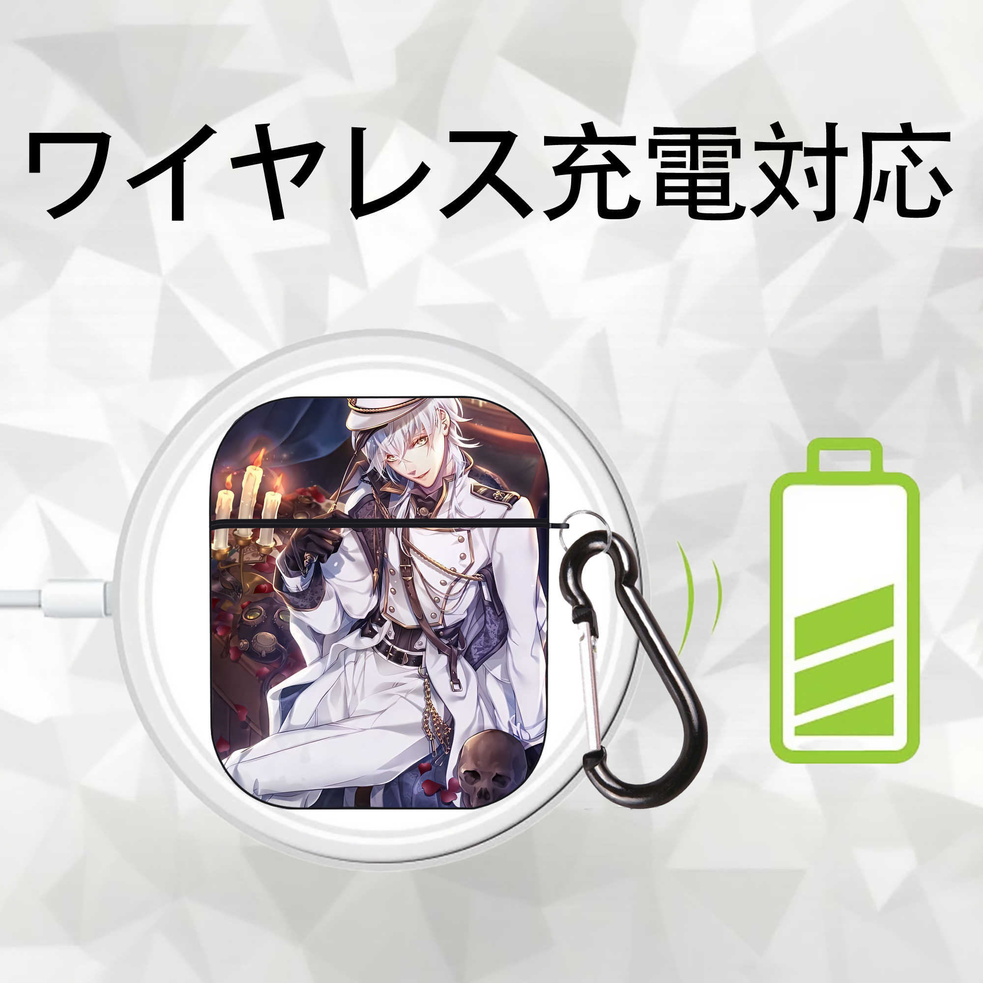 刀剣乱舞 Touken Ranbu AirPods 第2世代保護ケース ハードシェル ブラック 耐衝撃・防指紋・カラビナ付き
