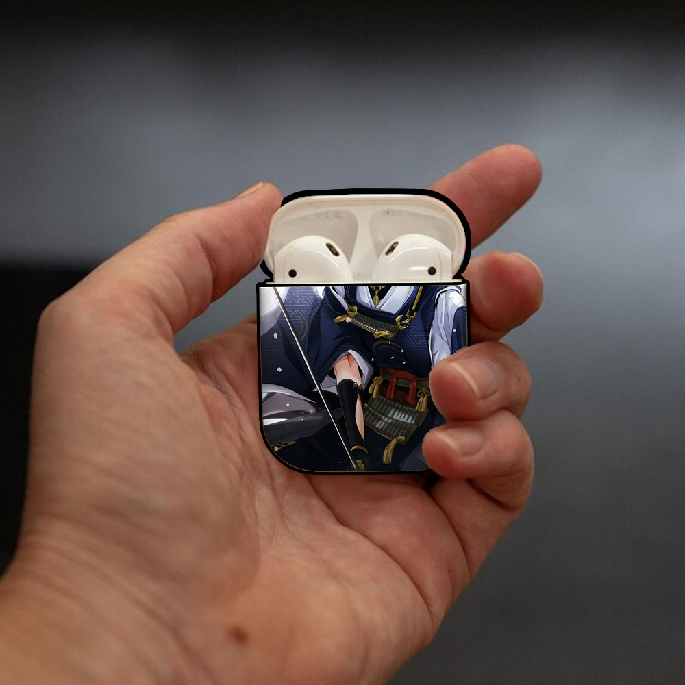 刀剣乱舞 Touken Ranbu AirPods 第2世代保護ケース ハードシェル ブラック 耐衝撃・防指紋・カラビナ付き