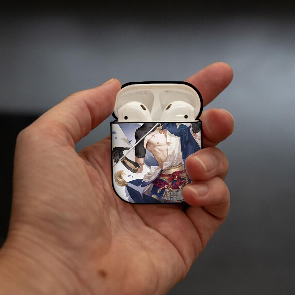 刀剣乱舞 Touken Ranbu AirPods 第2世代保護ケース ハードシェル ブラック 耐衝撃・防指紋・カラビナ付き