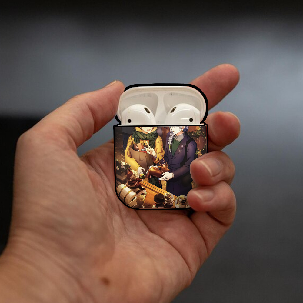刀剣乱舞 Touken Ranbu AirPods 第2世代保護ケース ハードシェル ブラック 耐衝撃・防指紋・カラビナ付き