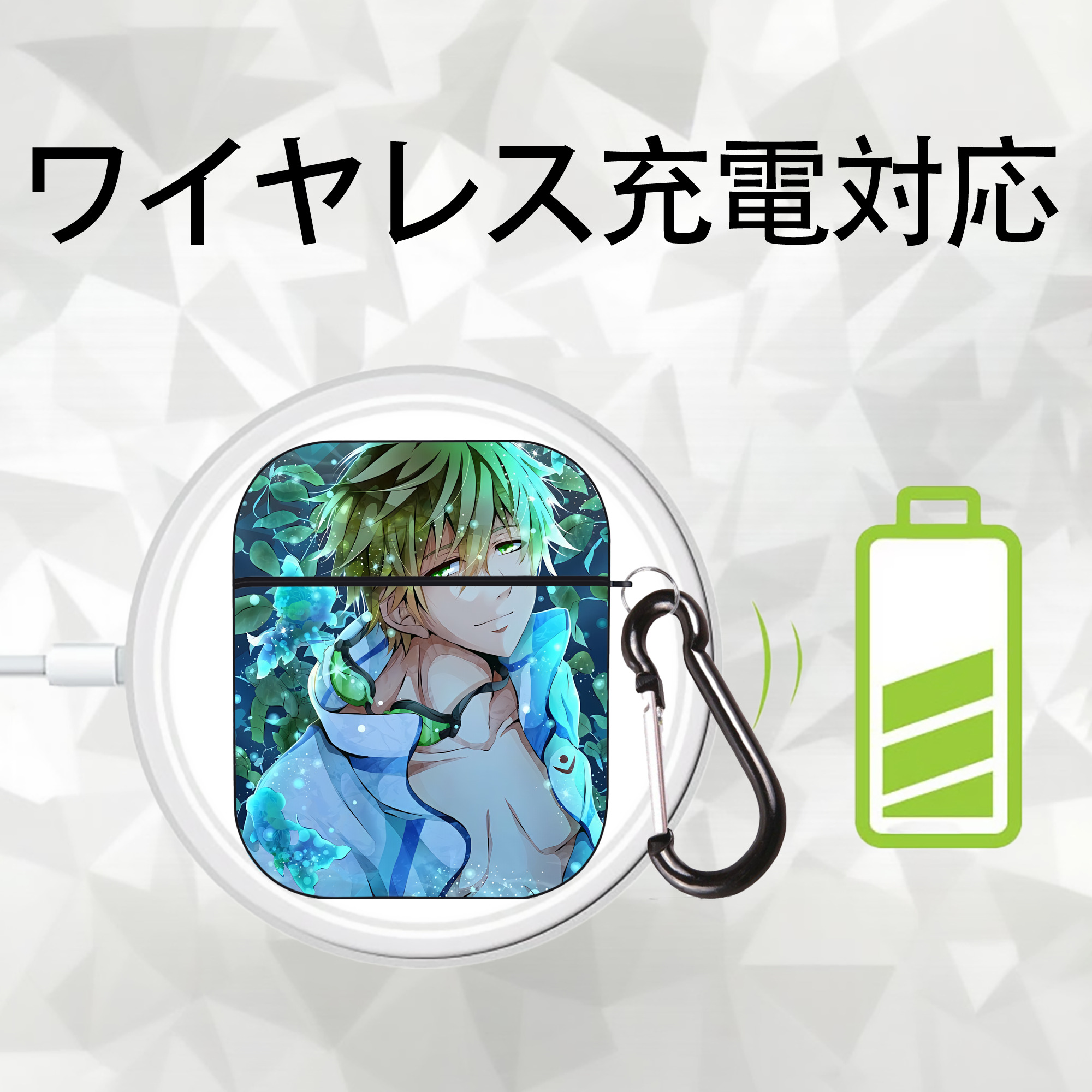 刀剣乱舞 Touken Ranbu AirPods 第2世代保護ケース ハードシェル ブラック 耐衝撃・防指紋・カラビナ付き