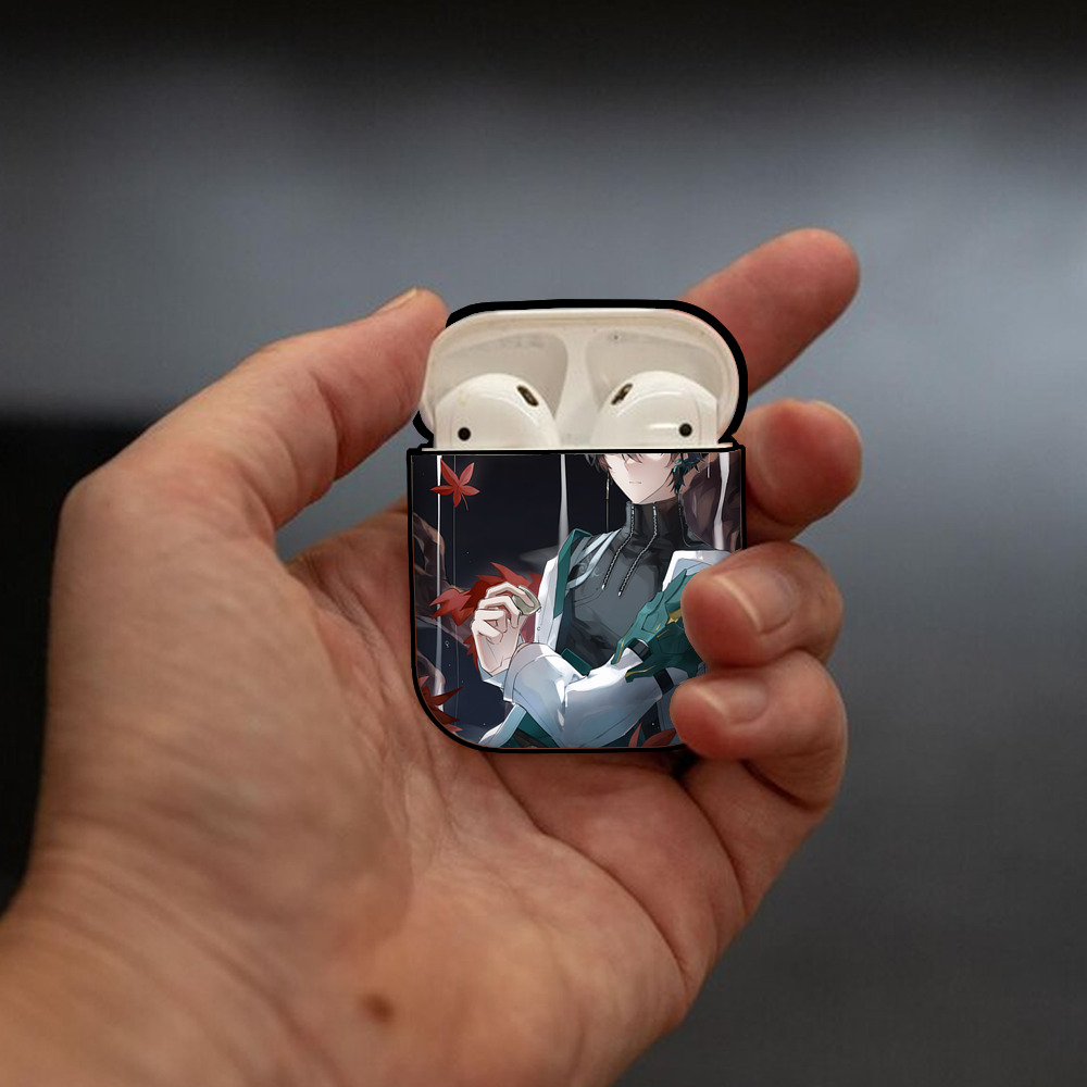刀剣乱舞 Touken Ranbu AirPods 第2世代保護ケース ハードシェル ブラック 耐衝撃・防指紋・カラビナ付き