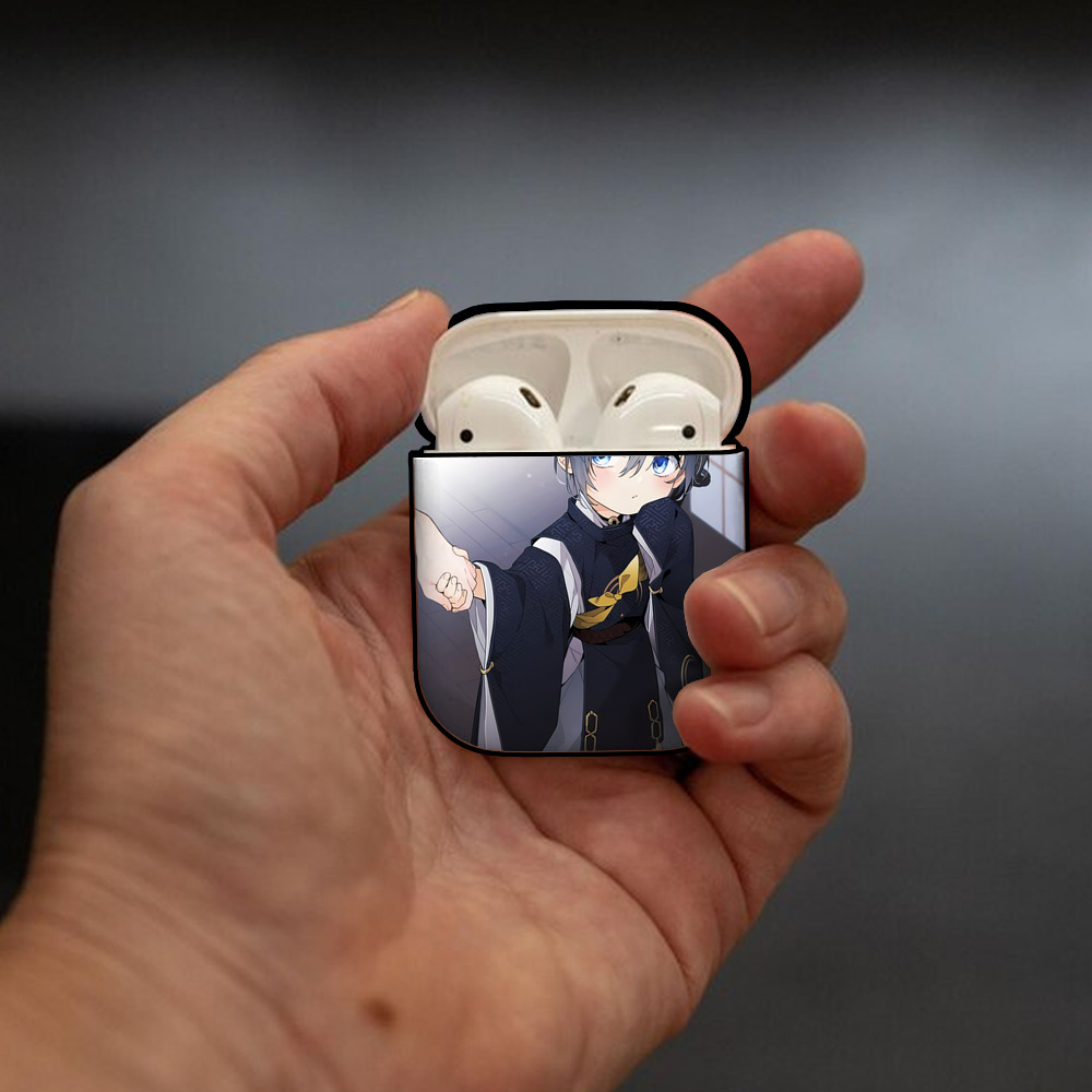刀剣乱舞 Touken Ranbu AirPods 第2世代保護ケース ハードシェル ブラック 耐衝撃・防指紋・カラビナ付き