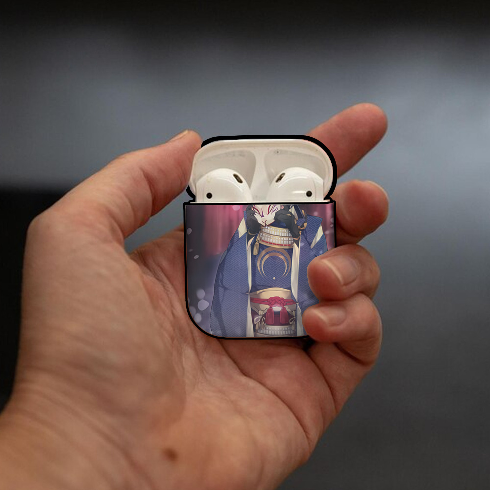 刀剣乱舞 Touken Ranbu AirPods 第2世代保護ケース ハードシェル ブラック 耐衝撃・防指紋・カラビナ付き