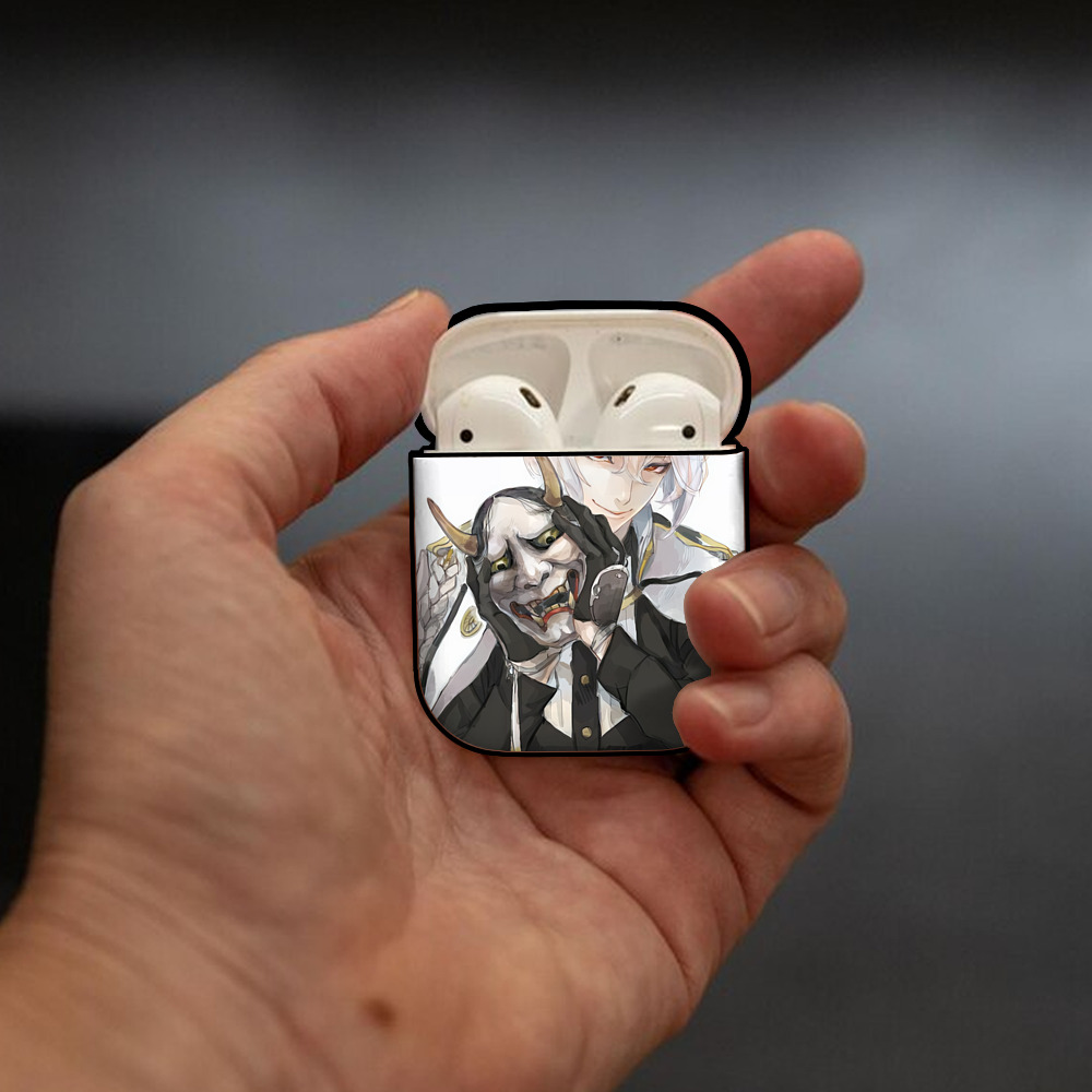 刀剣乱舞 Touken Ranbu AirPods 第2世代保護ケース ハードシェル ブラック 耐衝撃・防指紋・カラビナ付き