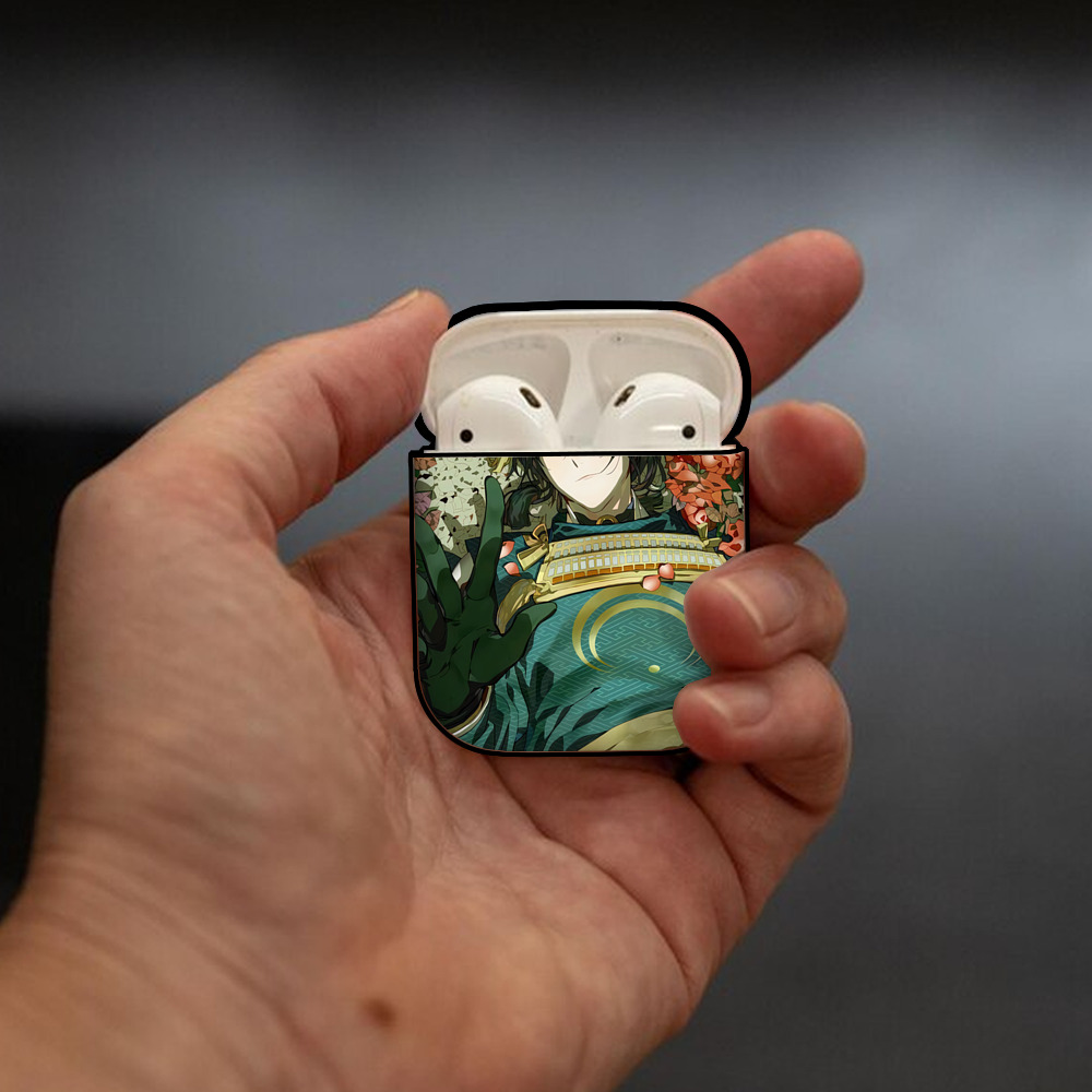 刀剣乱舞 Touken Ranbu AirPods 第2世代保護ケース ハードシェル ブラック 耐衝撃・防指紋・カラビナ付き