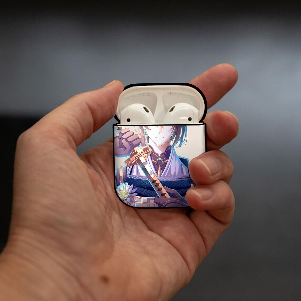 刀剣乱舞 Touken Ranbu AirPods 第2世代保護ケース ハードシェル ブラック 耐衝撃・防指紋・カラビナ付き