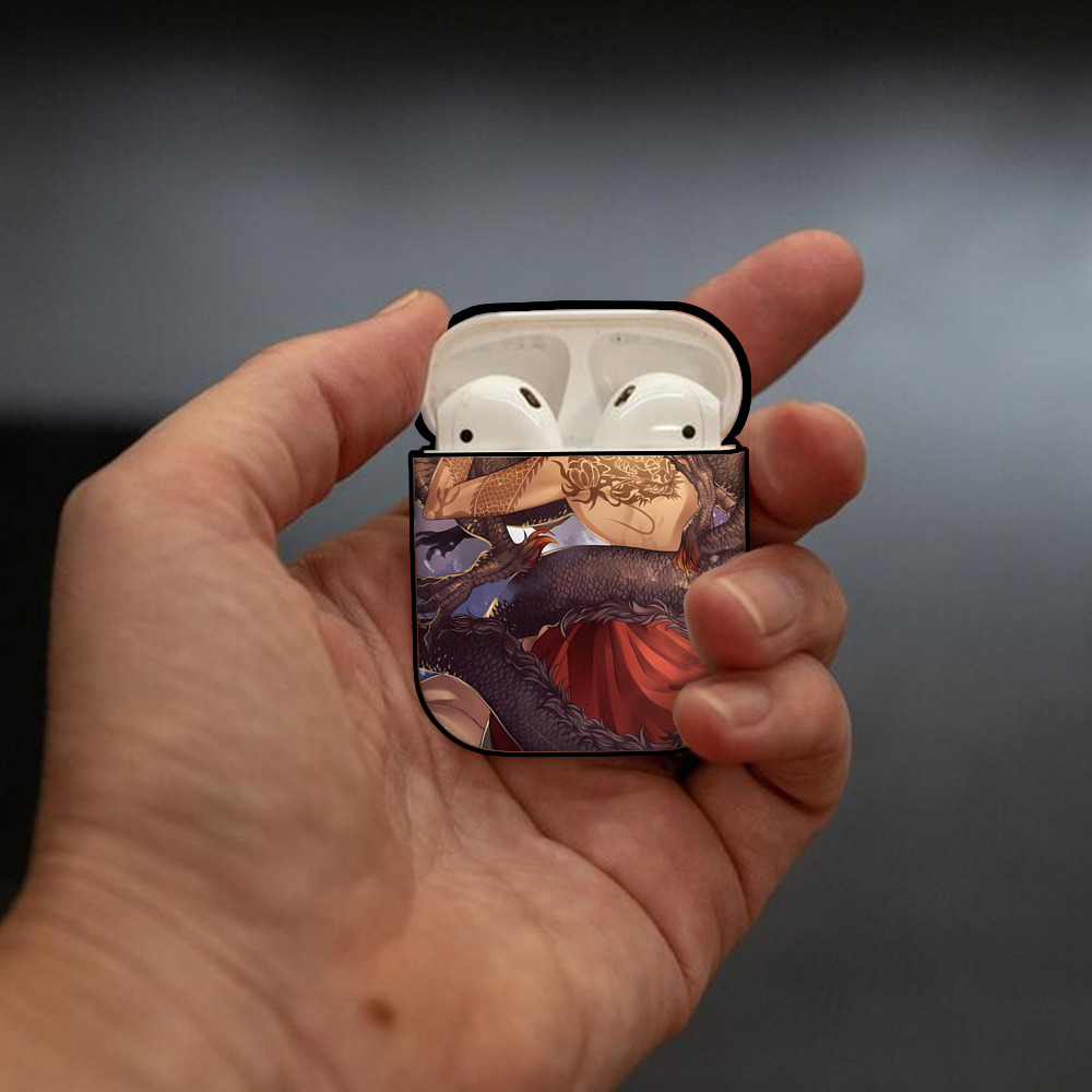 刀剣乱舞 Touken Ranbu AirPods 第2世代保護ケース ハードシェル ブラック 耐衝撃・防指紋・カラビナ付き