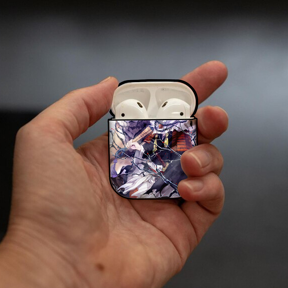 刀剣乱舞 Touken Ranbu AirPods 第2世代保護ケース ハードシェル ブラック 耐衝撃・防指紋・カラビナ付き