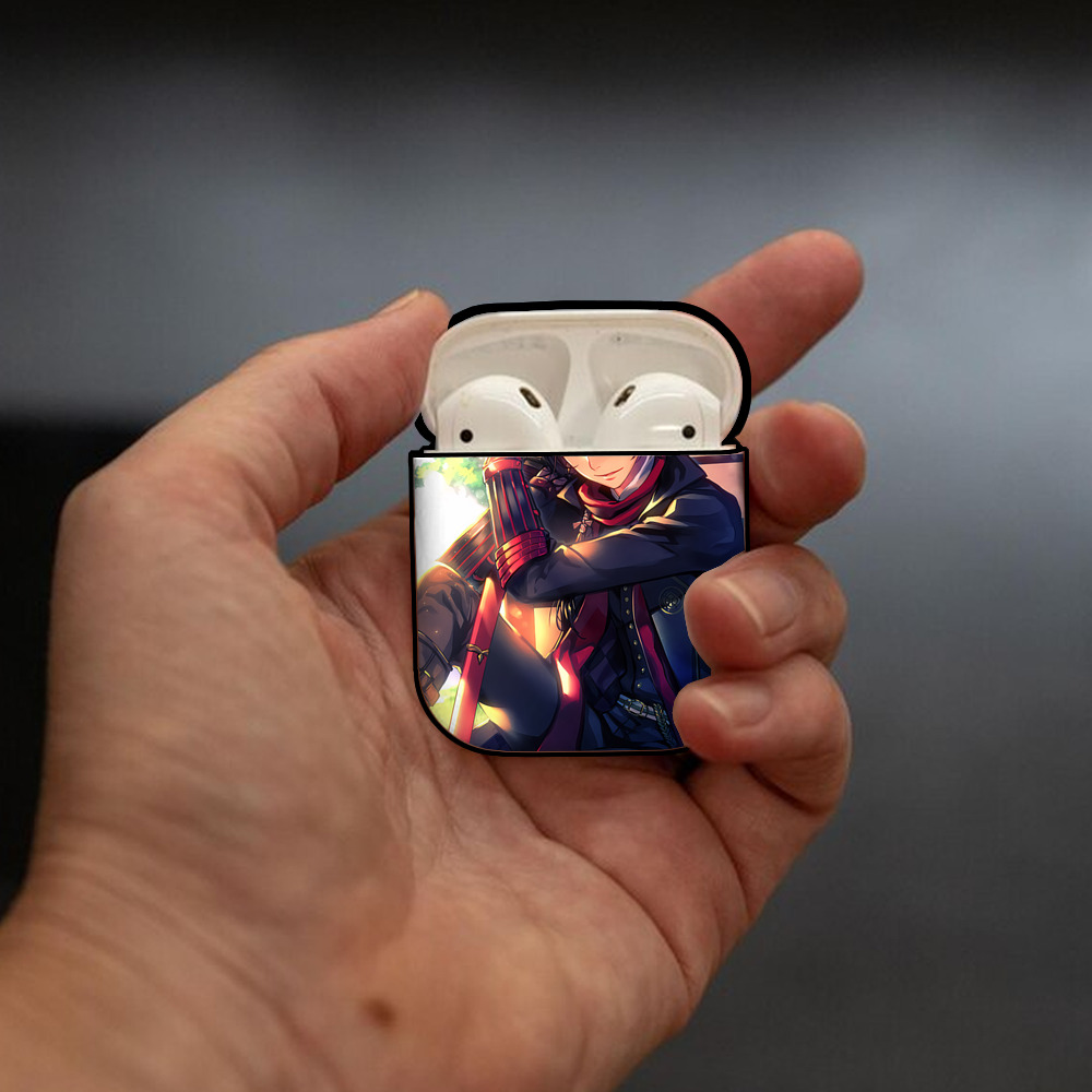 刀剣乱舞 Touken Ranbu AirPods 第2世代保護ケース ハードシェル ブラック 耐衝撃・防指紋・カラビナ付き