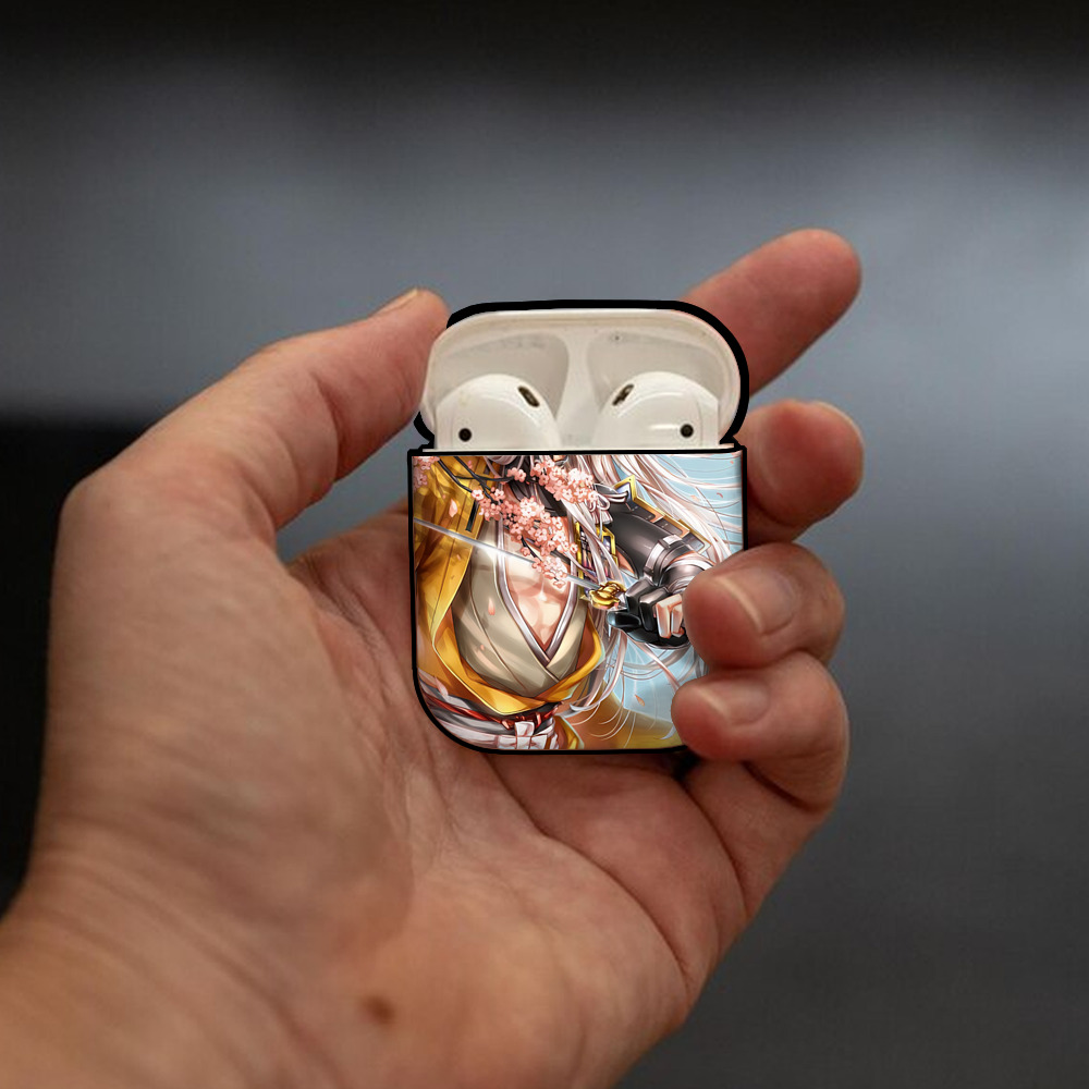 刀剣乱舞 Touken Ranbu AirPods 第2世代保護ケース ハードシェル ブラック 耐衝撃・防指紋・カラビナ付き