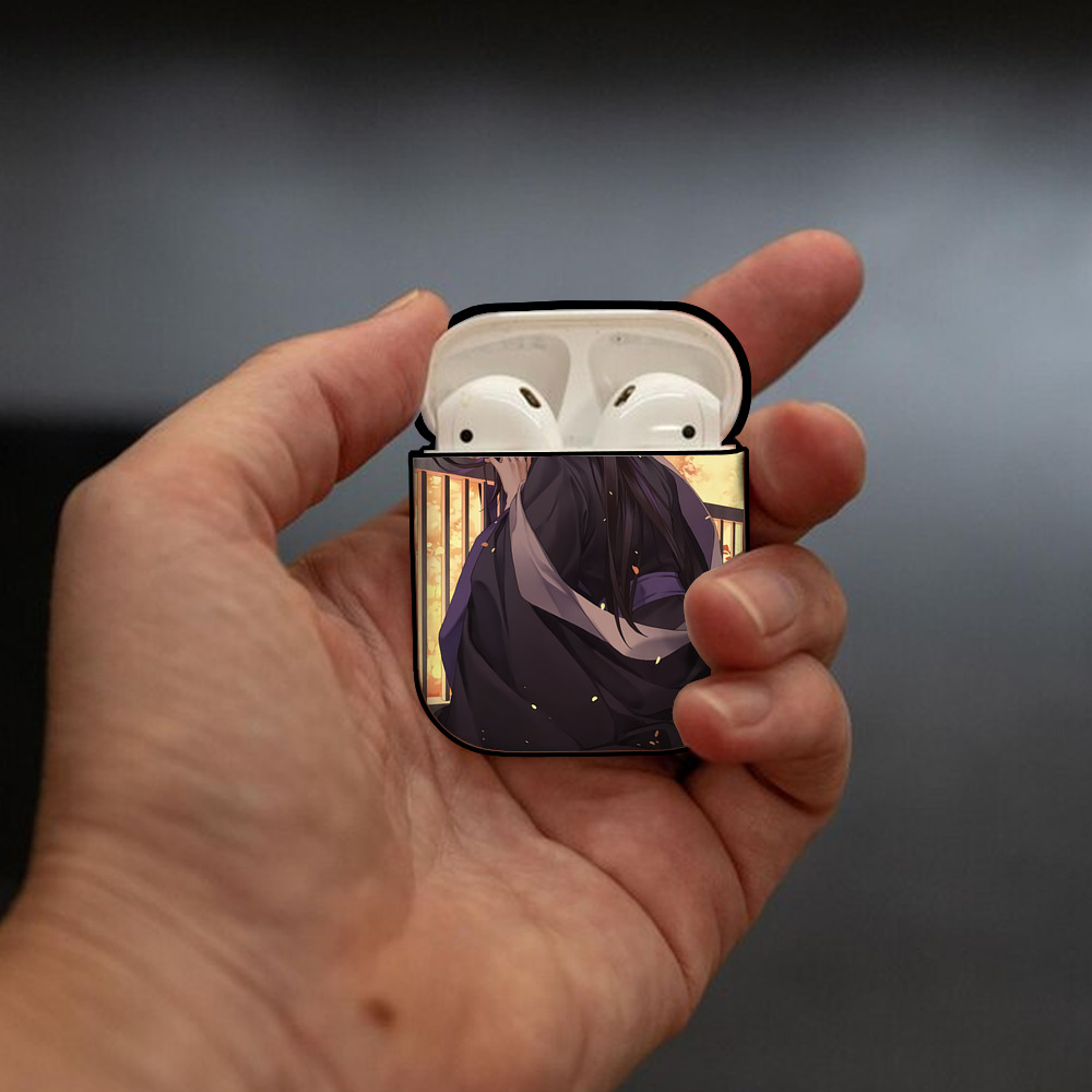 刀剣乱舞 Touken Ranbu AirPods 第2世代保護ケース ハードシェル ブラック 耐衝撃・防指紋・カラビナ付き