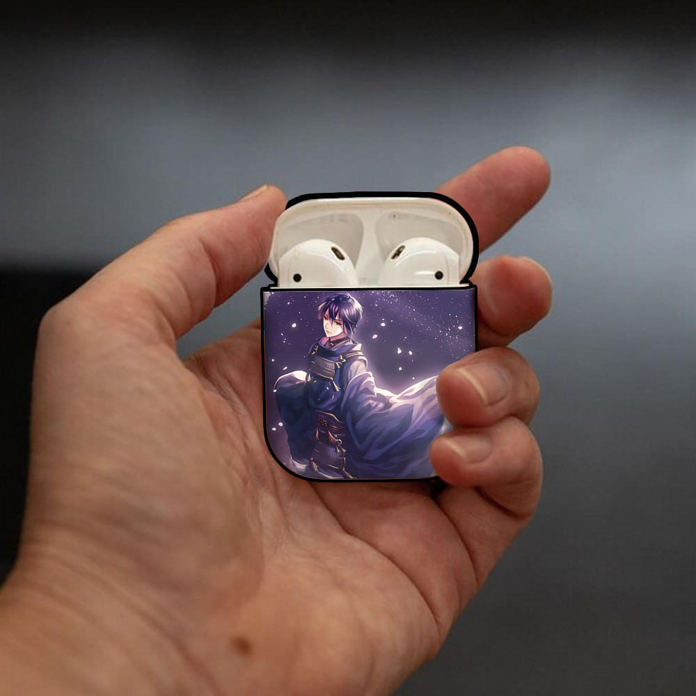 刀剣乱舞 Touken Ranbu AirPods 第2世代保護ケース ハードシェル ブラック 耐衝撃・防指紋・カラビナ付き