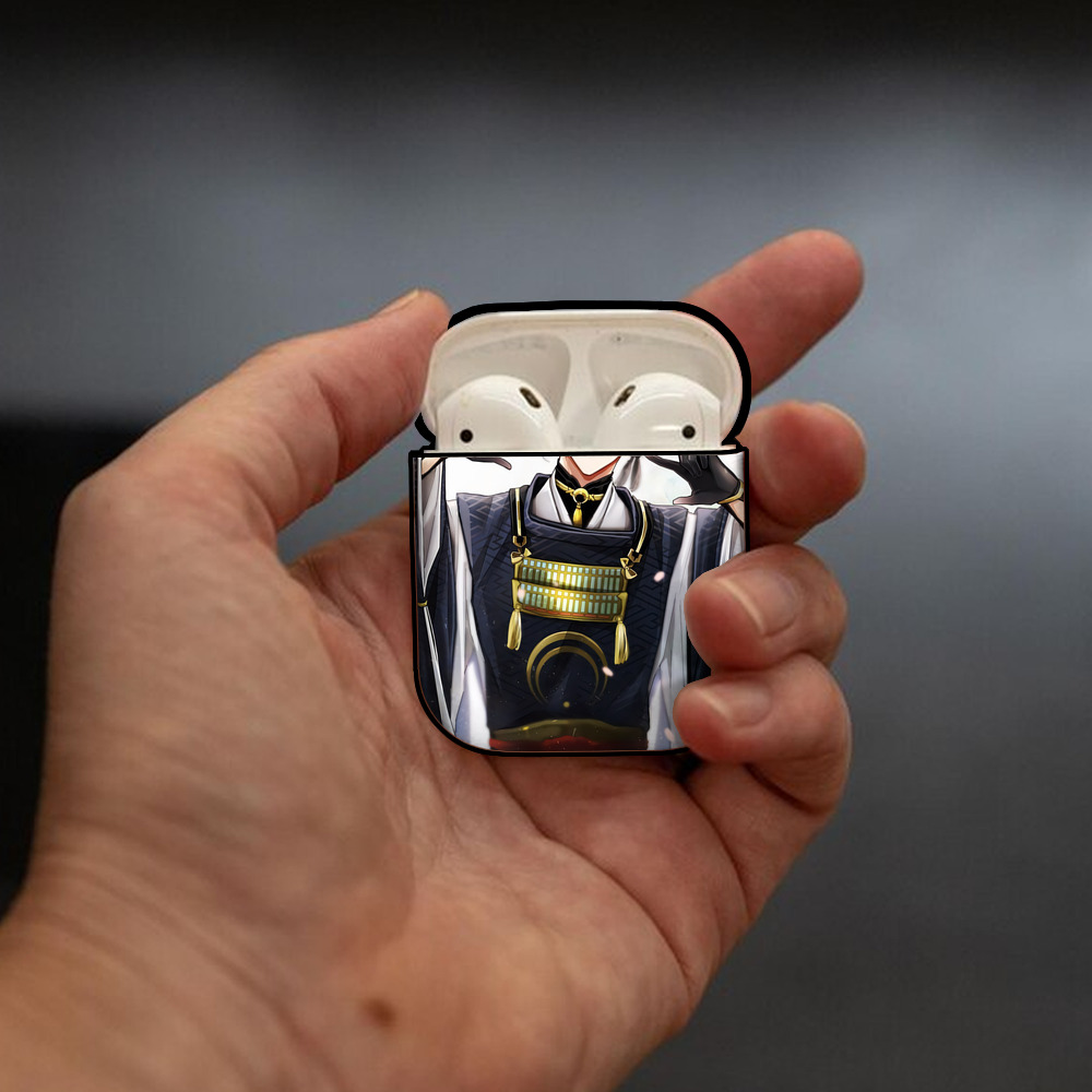刀剣乱舞 Touken Ranbu AirPods 第2世代保護ケース ハードシェル ブラック 耐衝撃・防指紋・カラビナ付き