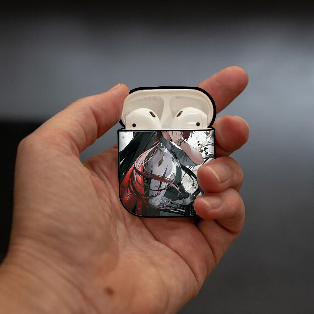 刀剣乱舞 Touken Ranbu AirPods 第2世代保護ケース ハードシェル ブラック 耐衝撃・防指紋・カラビナ付き